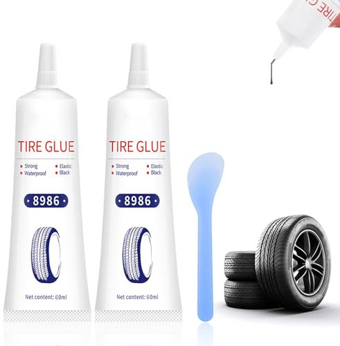 Xinyet Colla per Riparazione Pneumatici, 2 Pezzi Colla Ripara Pneumatici Auto, Ripara Gomme Auto, Adatto per Crepe, Buchi e Desquamazione di Vari Pneumatici