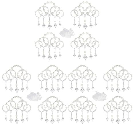 ISTOVO 60 STK Tauf Acryl Rosenkranz Mini RosenkräNze mit Organzabeuteln für die Erstkommunion Taufe Gastgeschenke