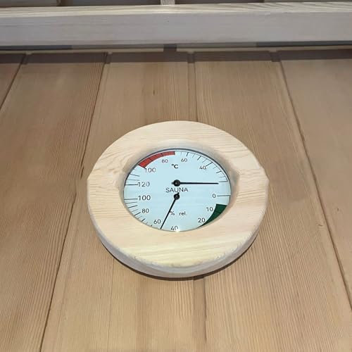 Sauna-Thermometer und Hygrometer, geeignet für die Überwachung der Temperatur und Luftfeuchtigkeit des Saunaraums für einfache Betrachtung und Anpassung, 0 ℃-120 ℃ Überwachungsbereich