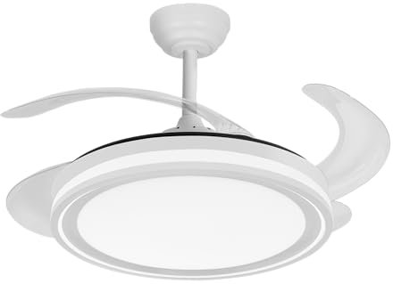 Ecoiluminaled Fabrilamp Ventilador Dc Bandido 59w Blanco 4aspas 107d 5900lm 3500-4000-6500k Remoto Y Temporizador