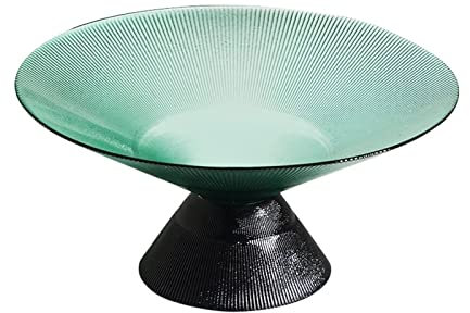 ZDLHGYBS Frutero de encimera, frutero de pie Alto, Mesa de Centro para el hogar, Mesa de Comedor, Vidrio de Rayas de Colores, frutero para Aperitivos, frutero para Cocina, frutero de Pedestal