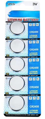 omiinitio Piles bouton CR2450 au lithium longue durée 3 V CR2450 3 V pour une performance constante dans l'électronique