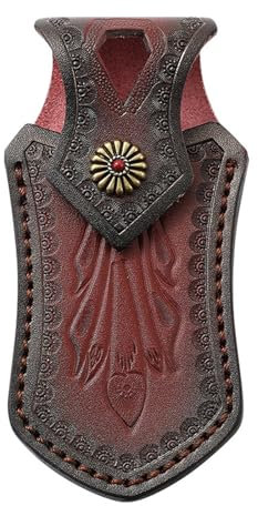 Messertasche für Taschenmesser Gürtel,Messer Etui,Taschenmesser Hülle,Messerscheide Leder Tasche Schwarz,Taschenmesser Etui,Messerholster,Gürtelschlaufe für Klappmesser,mit Druckknopf und Schlaufe (1)
