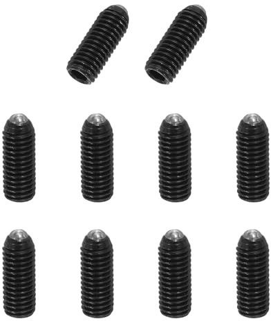 PATIKIL M8 x 20 mm kulspets gängstift, 10 stycken kolstål sexkantsfjäderfjäderklämmor gängstift för industrimaskiner, möbler och arbetsplatser, svart