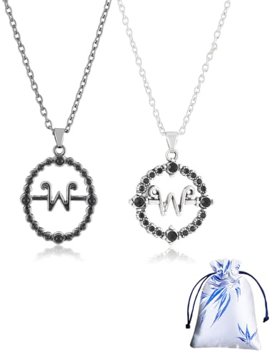 FUGLUS 2pcs Wednes-day Halskette, Wednes-day Cosplay Zubehör Kette, Wednes-day Geschenke, Wednes-day Schmuck Kette, Wednes-day Cosplay Zubehör Wednes-day Halskette Halloween Dekoration für Mädchen