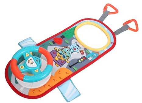 LRXIYODE Driving Simulator Steering Wheel for Car Seat Interactive Pretend Play with Sound and Lights Lightweight Educational for Boys Early Learning