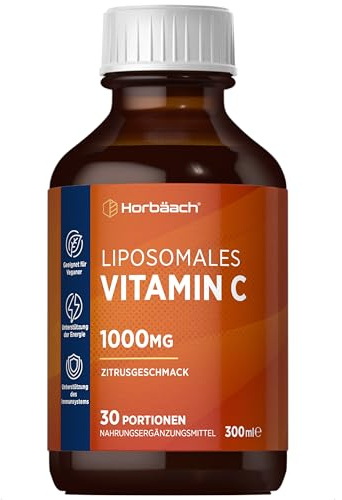 Vitamina C Liposomal 1000mg Líquida 300ml | Sabor Cítrico | Ascorbato de Sodio | Vitamin C Liposomal Liquid | Horbaach