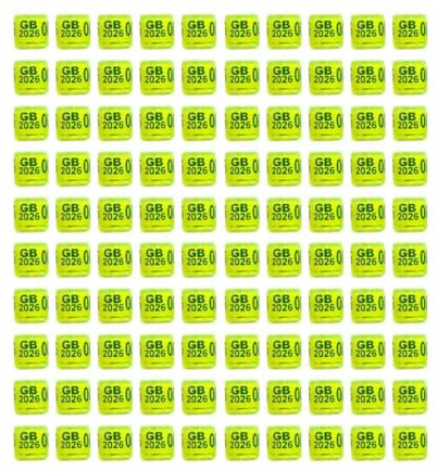 TAIZhiChen Lot de 100 Anneaux de Pattes de Pigeon (2026) pour identifier Les bagues de Pattes de Colombe pour Poules Bantam et pinsons, Jaune Clair Royaume-uni