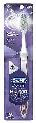 Oral-B 3D White Brilliance Pulsar Battery Powered Medium Bristle Toothbrush, 1 Count