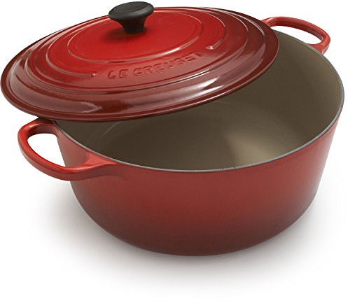 Le Creuset Signature - Forno rotondo in ghisa smaltata, francese, 13-1/4-Quart, colore: Ciliegia