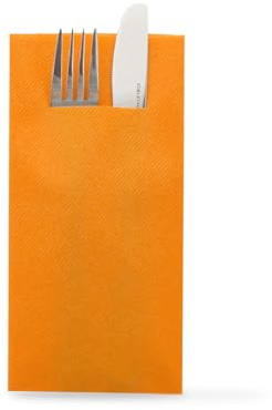 Sovie HORECA Besteckservietten in CURRY/ORANGE aus Linclass Airlaid, 40x40cm, 1/8 Falz, hochwertige Einwegserviette, ideal für Geburtstage, Partys & Events, 100 Stück