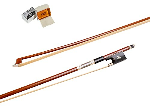 MI&VI NB-530 Classic Violin Bow 3/4 Size with Rosin for Bow Hairs Included - Ebony Frog - Well Balanced - Light Weight - Mongolian Horse Hair (Violin 3/4) - MIVI Music