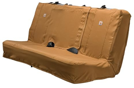 Carhartt Universal Nylon Duck Canvas Automotive Bench Seat Covers, Durable Fitted Full-Size Bench Seat Protection with Rain Defender, Carhartt Brown