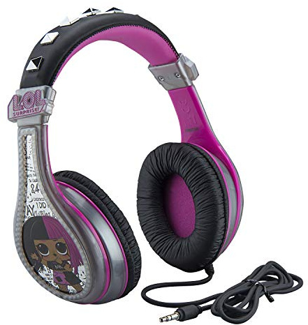 eKids L.O.L Surprise! OMG Remix Purple Over Ear Headphones, Wired, 3.5mm Jack, Volume Control, Tangle-Free, Foldable, Kids Headphones