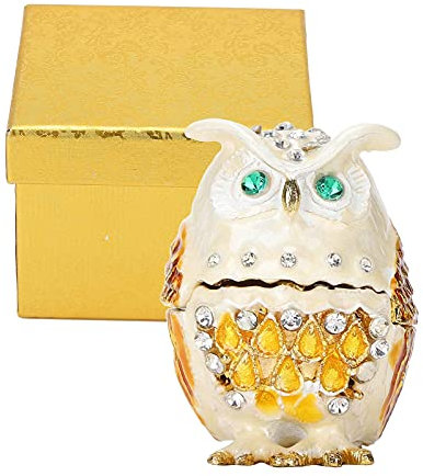 Hapivida Mädchen Mini Schmuck Schmuck Kästchen Ring Ohrringe Halskette Lagerung Eulen Förmige Dressing Tisch Dekoration Nachttisch Dekoration Statue
