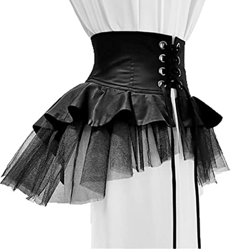 BPURB Jupon Femme Steampunk Victorian Tutu Tulle Rockabilly Petticoat Jupe Gothique Pirate Corset Ceinture sous-Jupe
