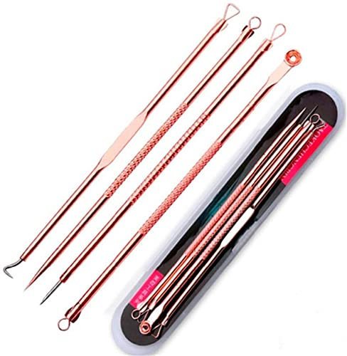 Estrattore per comédonti per eliminare punti Neri, kit di pinzette per puntini Neri, Set di attrezzi per l'eliminazione delle Imperfezioni dell'acne in acciaio INOX professionale