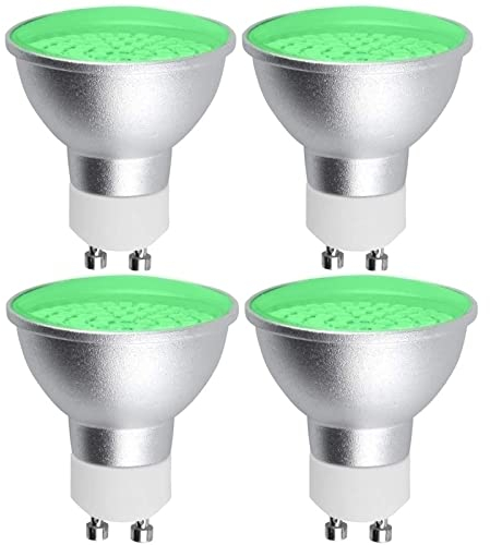 Bonlux Bombilla LED GU10 Color Verde, 5W MR16 Foco Ángulo de Haz 120° Reflector para Iluminación Decorativa, Pack de 4
