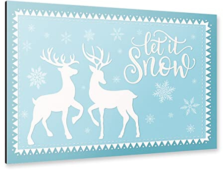 artboxONE Alu-Print 30x20 cm Let it Snow auf Eisblau von Künstler CalliLetters