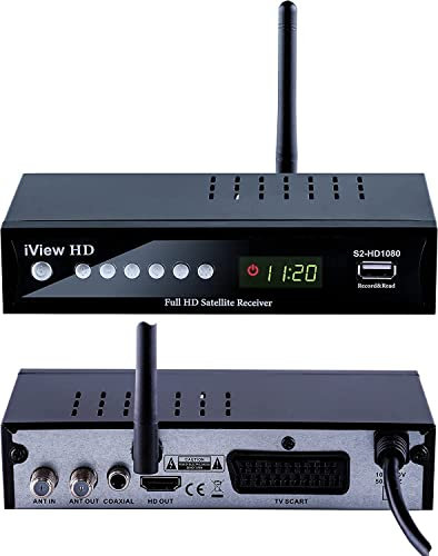 FULL HD Satellite freeview TV Receiver, Built in Wi-Fi, USB Recorder, YouTube&IPTV Apps. Compatible for FREESAT, SKY, VIRGIN Dishes, NOT SKY Q. 7xButton SCART & HDMI Digital Set Top Box,