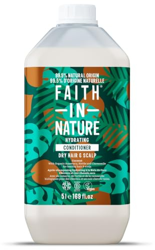 Faith In Nature Balsamo Biologico al Cocco, Idratante per Capelli e Cuoio Capelluto Secchi, Vegano e Cruelty Free, Senza SLS, Siliconi o Parabeni, Confezione Ricarica 5L