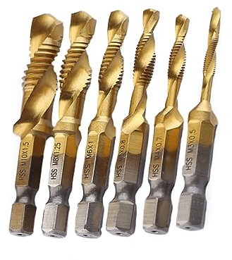 OSALADI 6pcs Titanium Drill Bits Hex Shank Hole Drill Kit High-speed Steel Bits for Woodworking