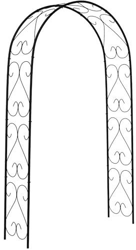 Arco di rose Outsunny, arco in acciaio, arco da giardino per piante rampicanti, 125 x 37 x 230 cm supporto per piante rampicanti, decorazione da giardino, nero