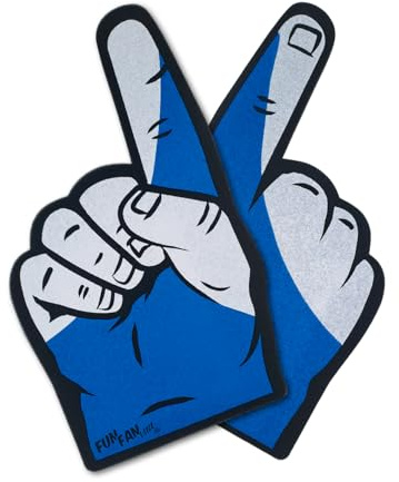 FUN FAN LINE - 2-Pack Foam Finger Hand with [Greece] Flag Design | Cheering Mitt for Sports Events, Parties, and Celebrations | Fan Accessory for Games and Supporters (Greece)
