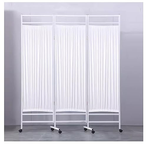 Privacy Screen on Wheels for Office/Beauty Salon/Hospital - Folding Room Divider Partition for Indoor Privacy - Rolling Temporary Wall Stand