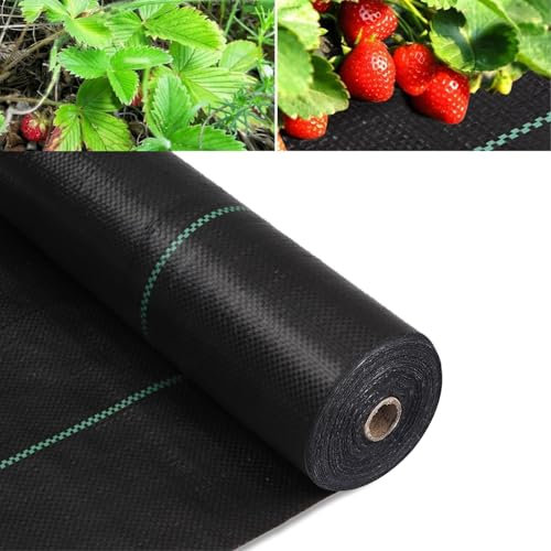 KSEZX Weed Control Membrane 3m x 25m Garden Weed Membrane Heavy Duty Landscape Weed Control Fabric, Ground Cover Membrane, Weed Suppressant Membrane for Patios, Garden, Flower beds, Landscaping, Pond