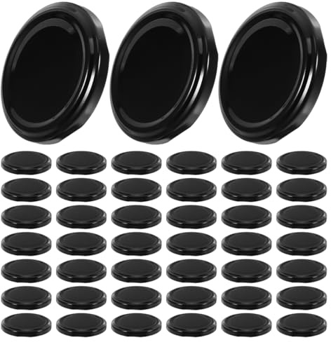 OKUMEYR Lot De 50 Couvercles Hermétiques 63 Mm Pour Bocaux Mason En Verre Bouchons Réutilisables Pour Confiture Cornichons Et Stockage Alimentaire Étanche