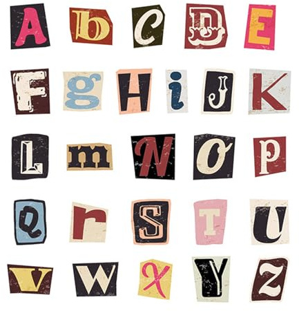 104Pcs Letter Stickers, Self Adhesive Waterproof Scrapbook Stickers for DIY Water Bottle, Laptop, Travel Case, Decor, Art Craft Supplies