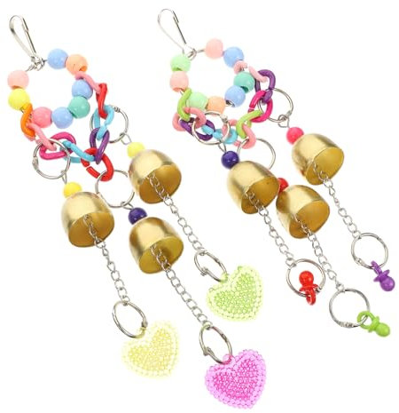 Kisangel 2 Stücke Papagei Spielzeug Glocke Vogelkäfig Glocke Decor Für Nymphensittich Pet Vögel Kauen Spielzeug