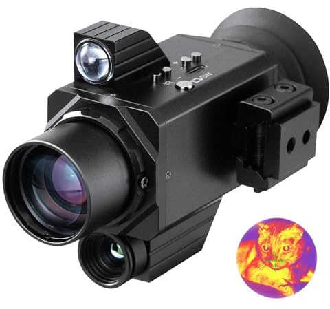 SUZLAZYR Visore Notturno con Immagini Termiche 4K - HD+LR+Visione Notturna+Imaging Termico 4 in 1, 12um 296×192 (60 Hz), Ingrandimento 7X, Monoculare Termico per la Caccia Notturna