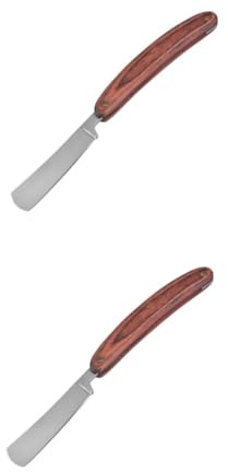 VICASKY Lot de 2 Rasoirs Manuels Hommes Barbier Tondeuse Attrape-Barbe pour Raser Outil de Coiffure Outil de Forme de Moustache Moustache Barbier Outil de Barbier - Acier Inoxydable