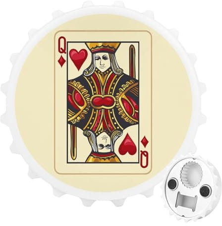 Queen of The Hearts Playing Card Poker Bottle Opener Magnetic Fridge Magnet Sticker for Home Beer Bar Accessories