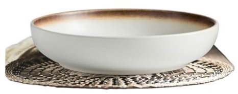 MPOPO Platos de Camping Plato Hondo for el hogar, tazón de Sopa Grande, Plato de Verduras, Plato de cerámica, tazón de Sopa Plato Decorativo(B)