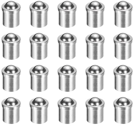 sourcing map 20pcs Ball Point Spring Plungers 5x6mm 15N Elasticity Mini Stainless Steel Precision Positioning Beads Ball Catch Latch for Door Cupboard Mechanical Devices Clamps Furniture