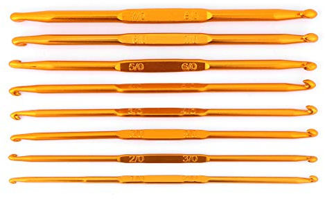 Set di Ferri da Maglia con Uncinetto a Doppia estremità in Allumina Dorata per uno Scorrimento Fluido e una Presa Facile, Perfetti per Lavorare a Maglia e All'uncinetto, Set da 8 Pezzi per