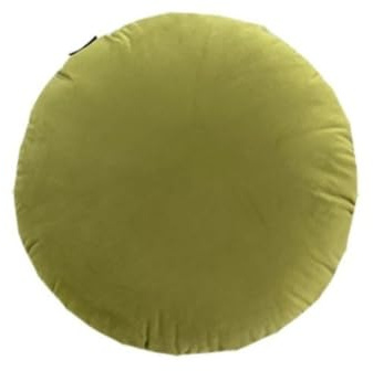 Rundkissen Samt Dekokissen mit Füllung, Rundes Couchkissen mit Reißverschluss waschbar, Sofakissen 45cm 50cm 60cm für Sofa, Rattan Sessel, Wohnzimmer, Schlafzimmer und Auto(Moss Green,60x60 cm)