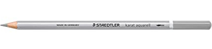 STAEDTLER Karat Aquarell 125 Aquarellstifte – Hellgrau, 6 Stück | Wasservermalbare weiche Mine für leuchtende Effekte – FSC-Holz – Art.-Nr. 125-80