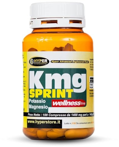 Hyper kmg Sprint 100 Cpr - Integratori Stanchezza con Magnesio e Potassio - Integratore Palestra Energetico Combatte Stanchezza ed Affaticamento - Pronto Recupero Post Workout Vegan - Made in Italy