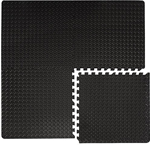 eyepower Tapis de Sol Fitness 2 cm Épaisseur - Lot de 4 Dalles 63x63 cm Mousse EVA Emboîtables - Gym Maison Protection Équipement Musculation - Entraînement Amortissante - Surface Résistante Confort