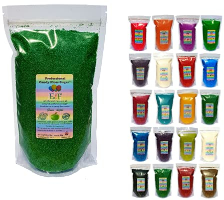 Candy Floss Cotton Sugar EverydayisFriday Green Apple 1 KG - Ready to Use in Your Machine