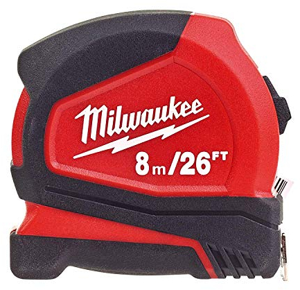 Milwaukee 4932459596 8m/26ft Pro Compact Tape Measure, Red