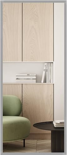 nielsen HOME Wandspiegel, 70 x 170 cm, Holz (MDF), Silber Glanz, Ganzkörperspiegel für alle Wohnbereiche, Hoch- & Querformat, anpassbare Aufhänger, Oslo