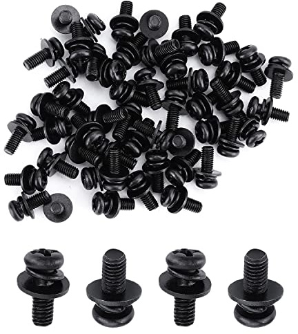 MroMax M2.5 - Tornillos de cabeza Phillips métricos de acero al carbono con destornillador Phillips empotrado en cruz, 50 unidades