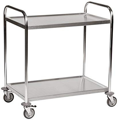 Oswald Transportgeräte Edelstahl-Servierwagen mit 2 Böden 910 x 590 x 940 mm, Traglast: 100 kg, C2