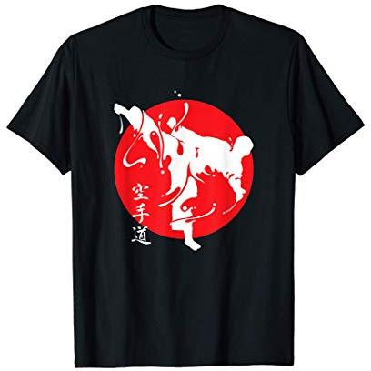 Karaté-do Kanji Japonais Coup de Pied Arts Martiaux Athlète T-Shirt