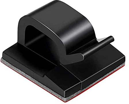 50 Pcs Clips De CâBle AdhéSif,Plastique Organisateurs De Cordon De CâBle Clip De Gestion De Stockage De CâBle Pour Bureau à Domicile - Noir, Blanc (Noir)